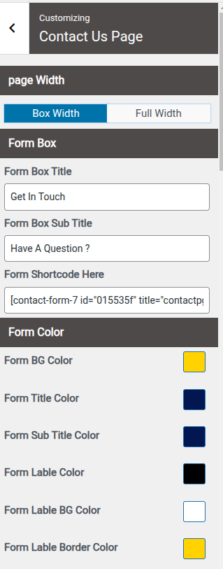 select Contact Page template