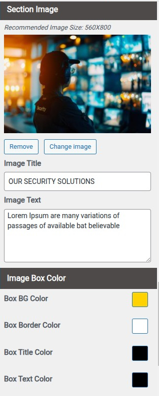 set Featured Page section