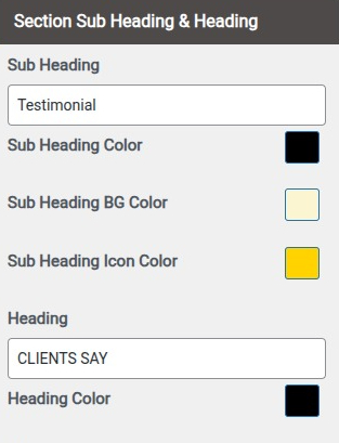 set testimonial section