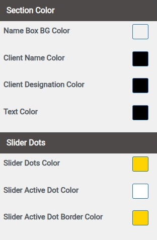 set testimonial section